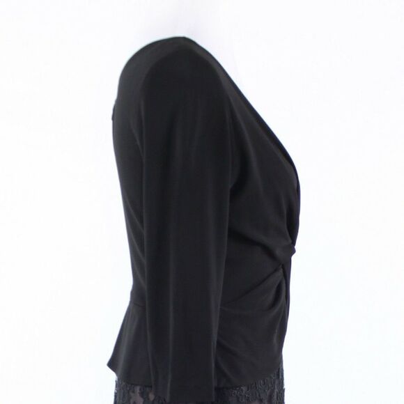 Black lace KEVAN HALL 1/2 sleeve peplum dress 10 - Picture 6 of 8